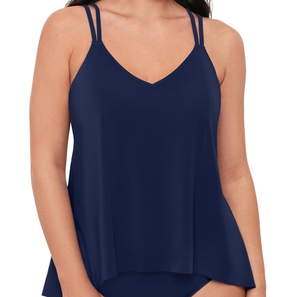 Swim Solutions Midnight Princess High-Low Tankini Top - Picture 1 of 10